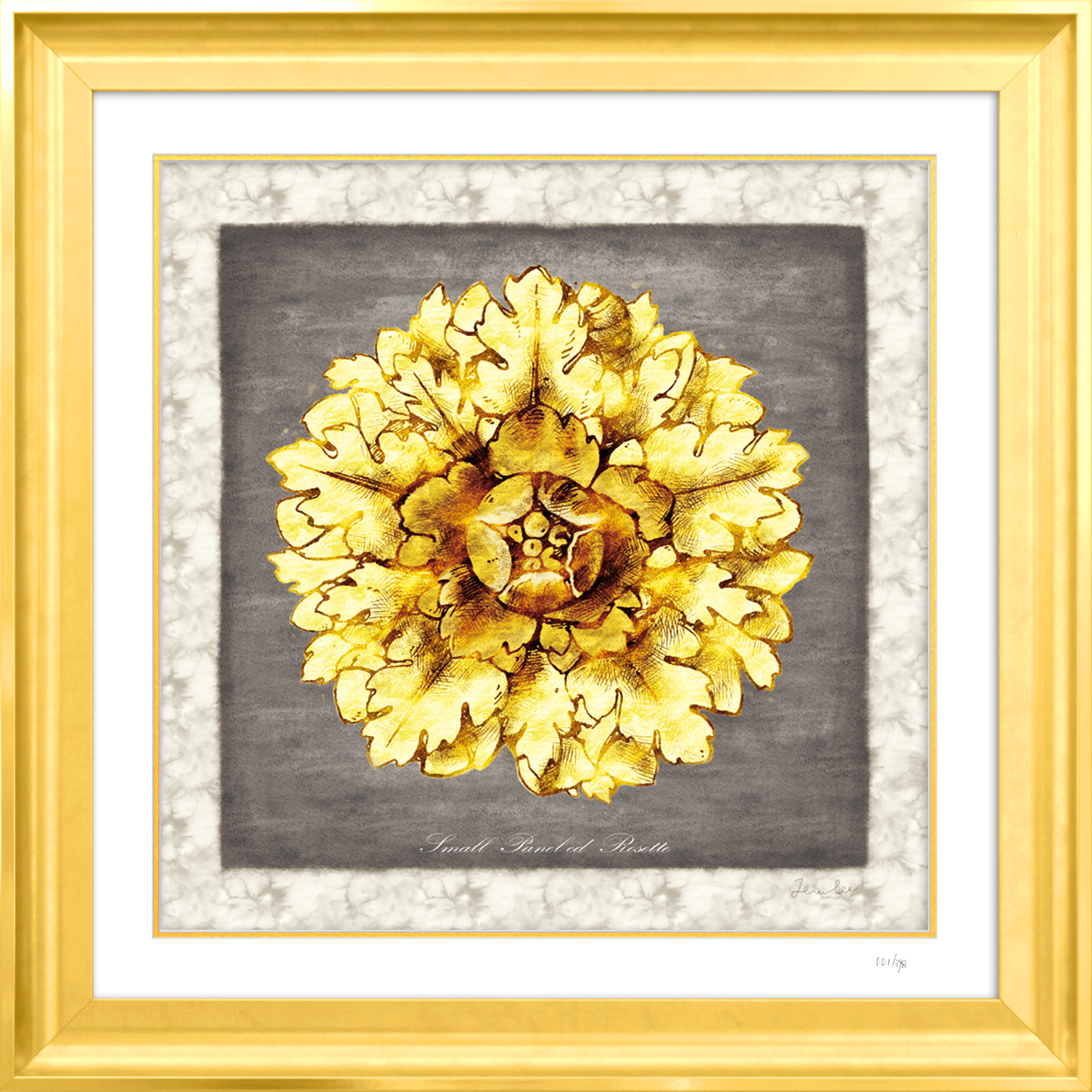 Grey & Gold Rosette IV
