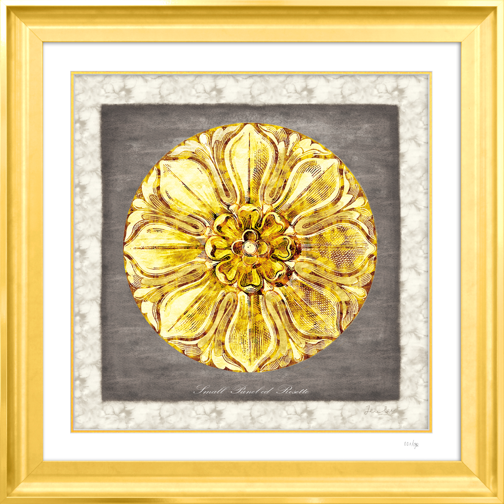 Grey & Gold Rosette V