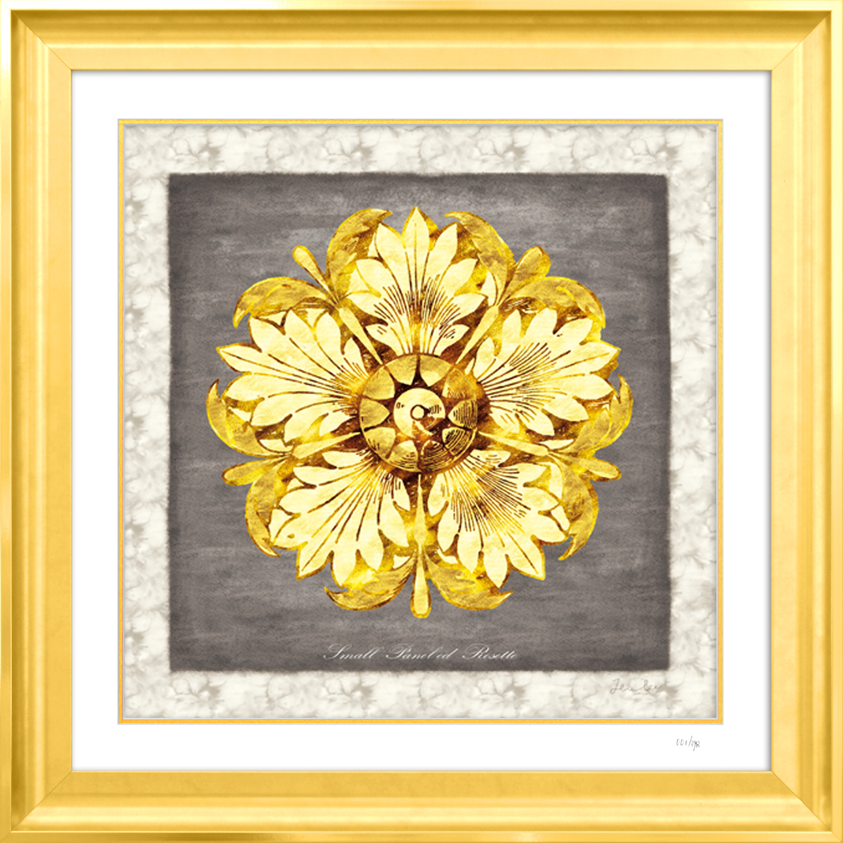 Grey & Gold Rosette VI