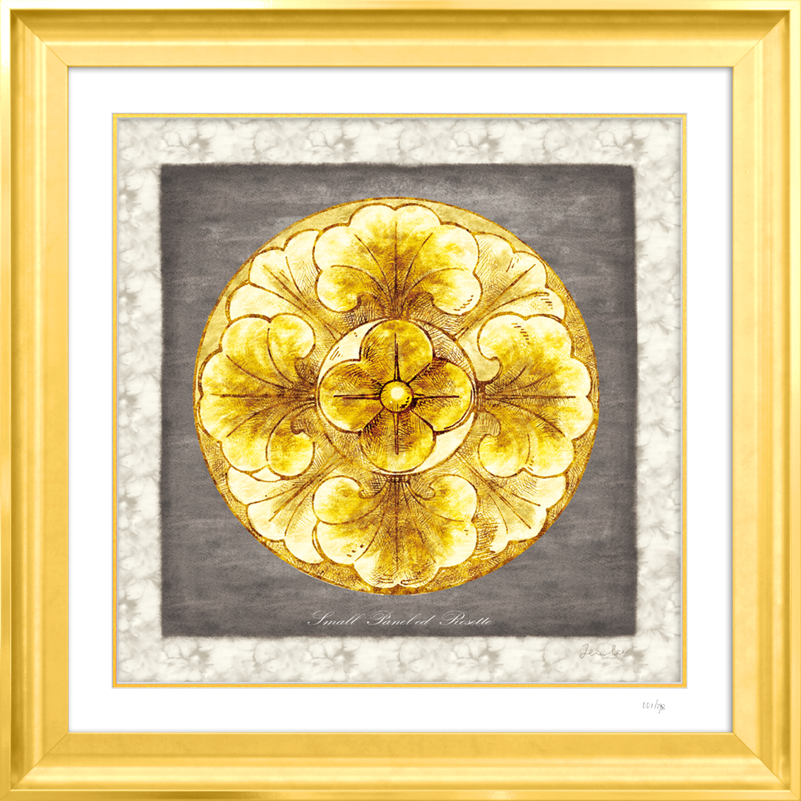 Grey & Gold Rosette VII
