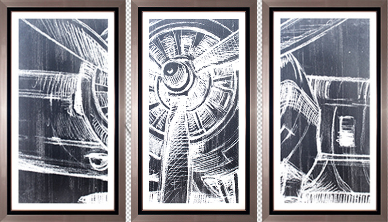 Graphic Propeller Triptych 