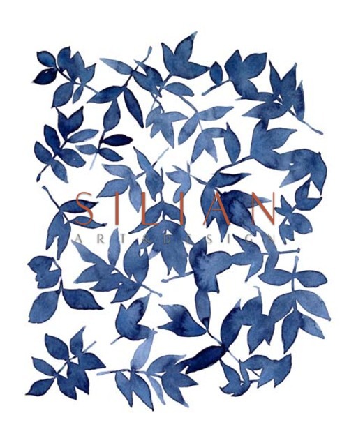 Indigo Fallen Leaves I