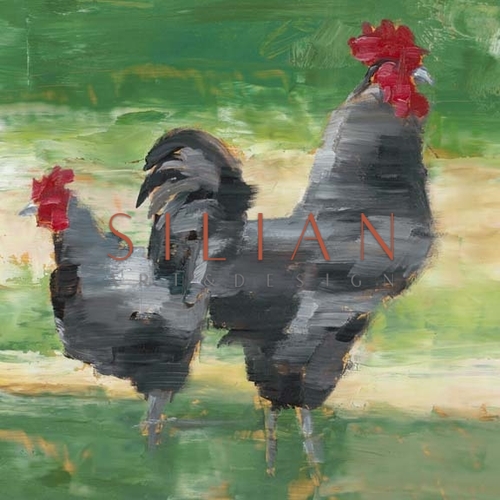 Black Rooster & Hen I