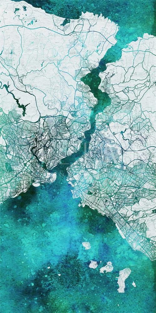 Watercolor Map I