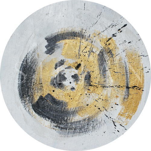Yellow & Black Rounds I