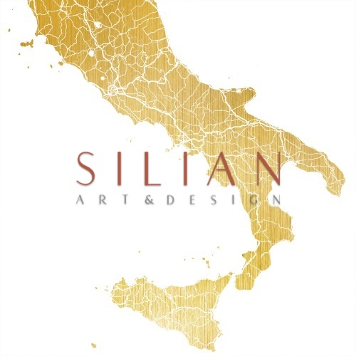 Large Gold Foil Italy Map