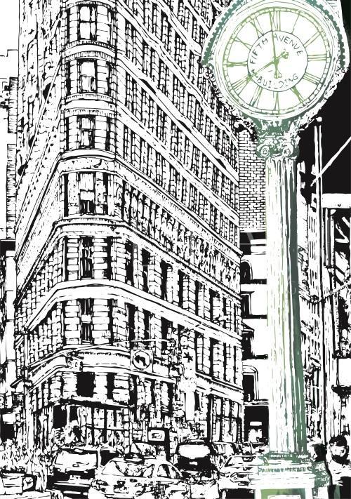 B&W City Scene VI