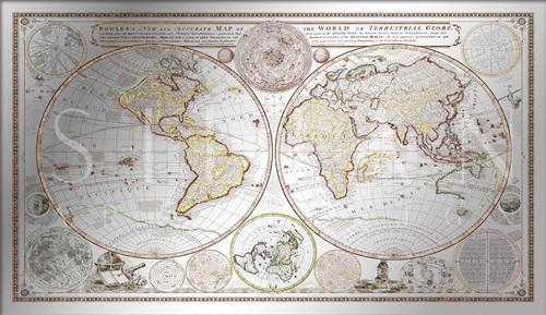 Silver Foil World Map