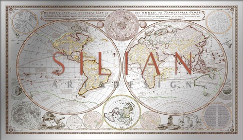 Silver Foil World Map
