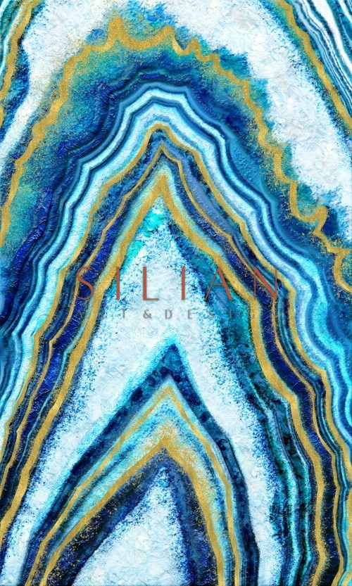 Abstract Blue Gold Art II