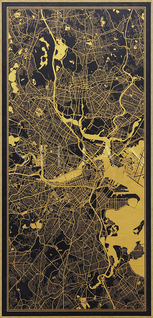 Printed on a gold board I