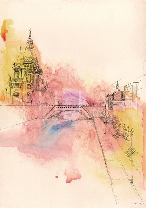 Watercolor Architecture IV