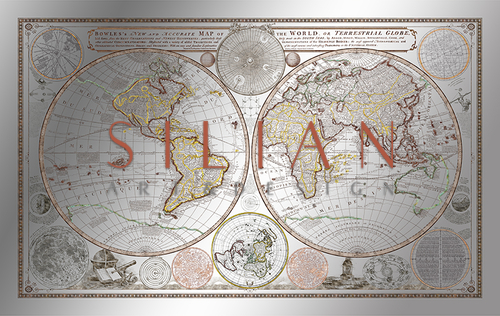 Silver World Map