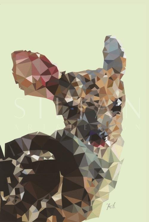 Coloured Geometric Splicing Animal III