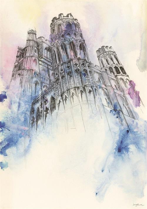 Watercolor Architecture V