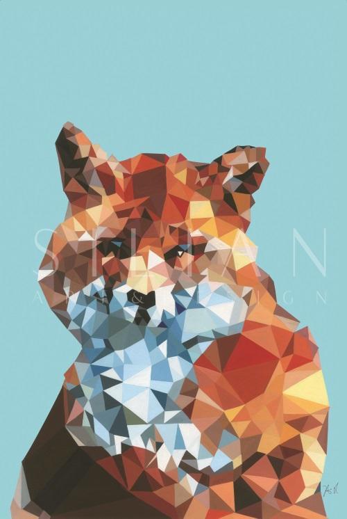 Coloured Geometric Splicing Animal V