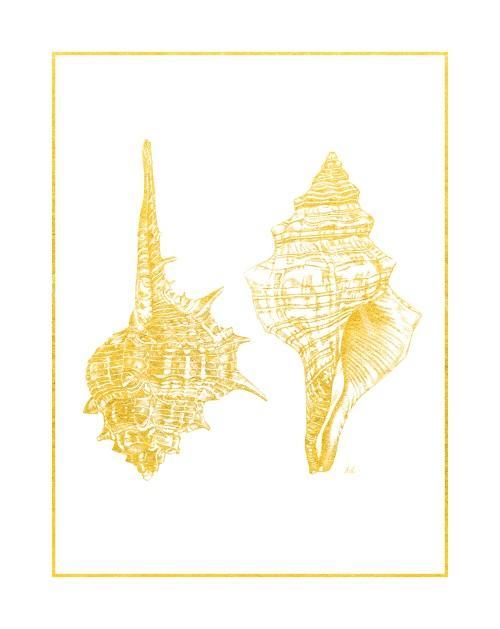 Gold Foil Marine Life I