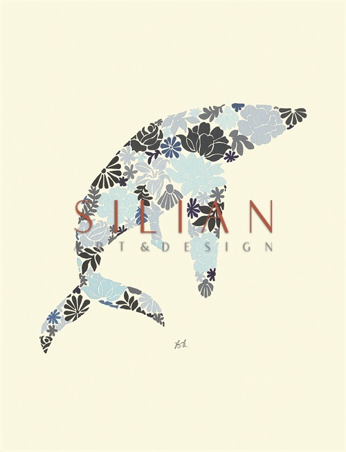 Collage Indigo Animals I