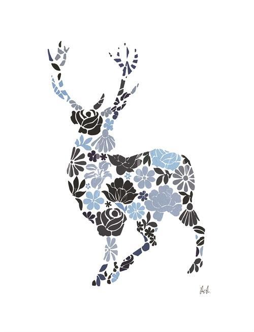 Collage Indigo Animals IV