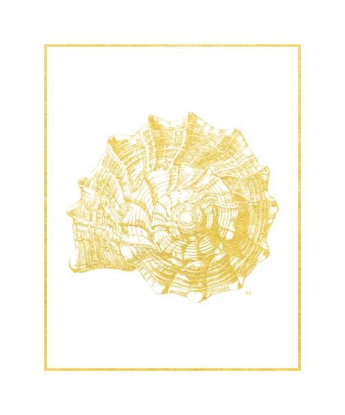 Gold Foil Marine Life IV