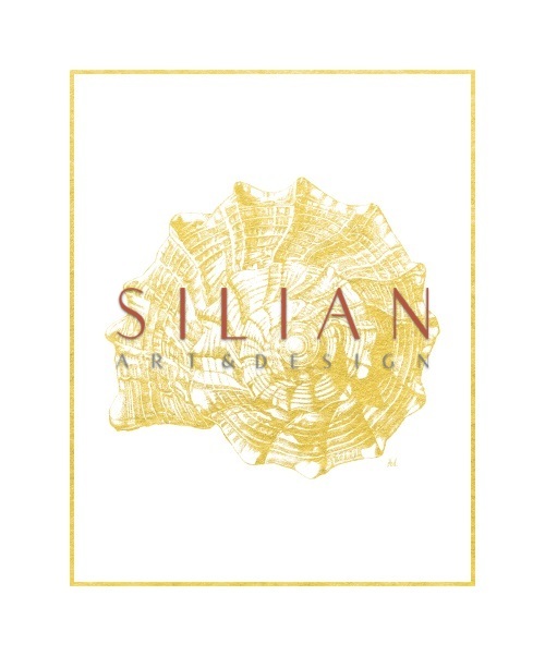 Gold Foil Marine Life IV