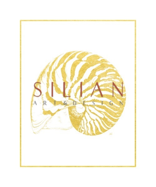 Gold Foil Marine Life V
