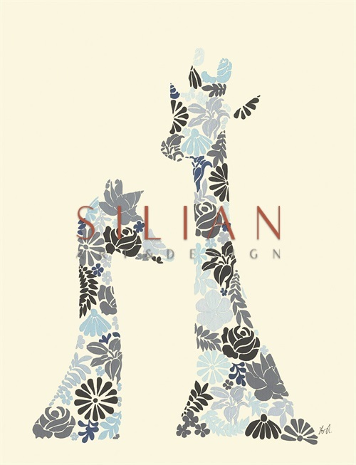 Collage Indigo Animals III