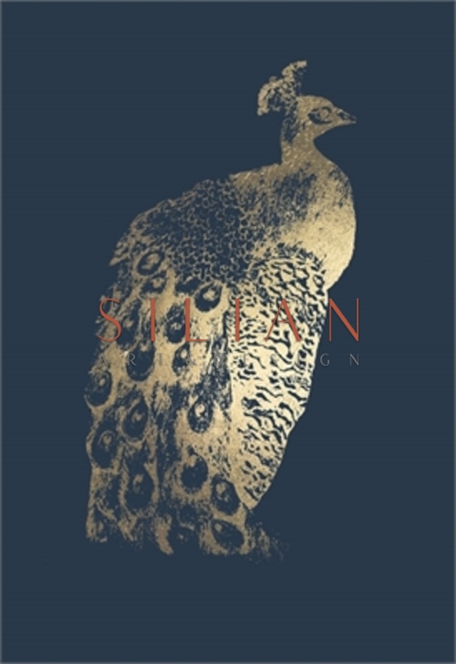 Gold Foil Peacock I On Cobalt 