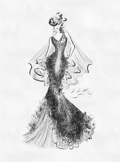 Vintage Costume Sketch IX