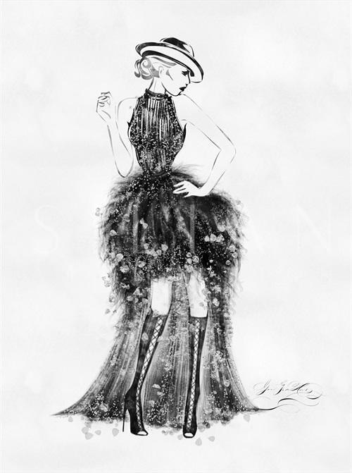  Vintage Costume Sketch VII