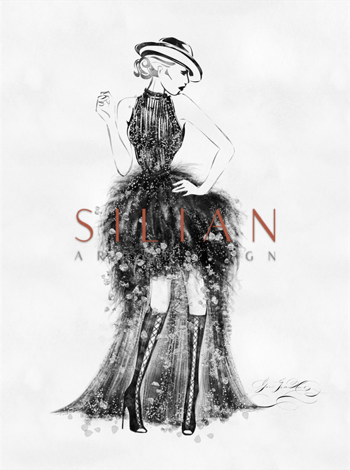  Vintage Costume Sketch VII