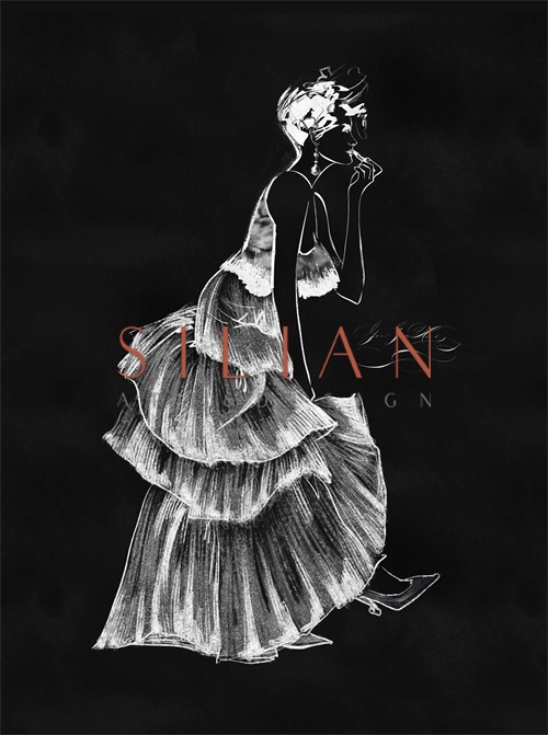  Vintage Costume Sketch VIII