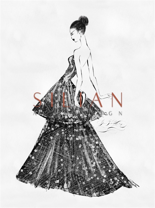  Vintage Costume Sketch III