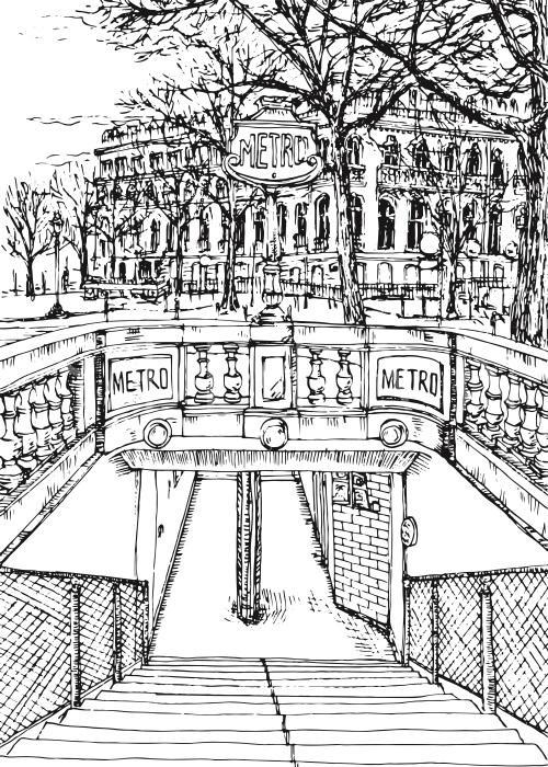 B&W City Scene V