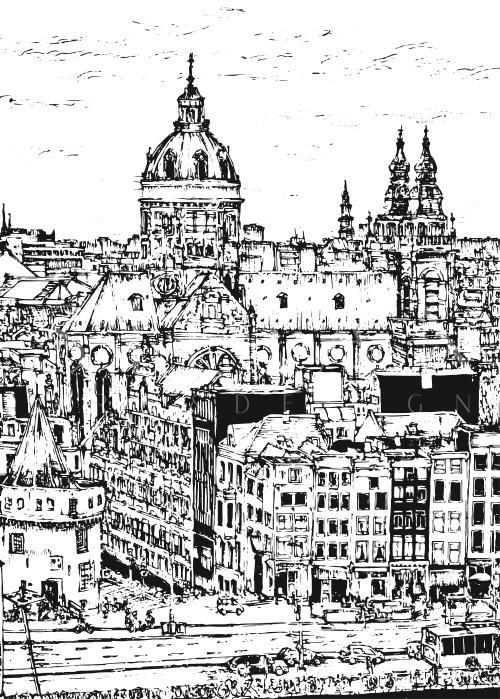 B&W City Scene XII