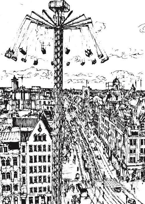 B&W City Scene XI