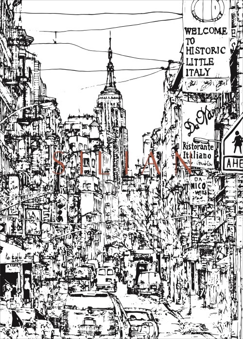 B&W City Scene I