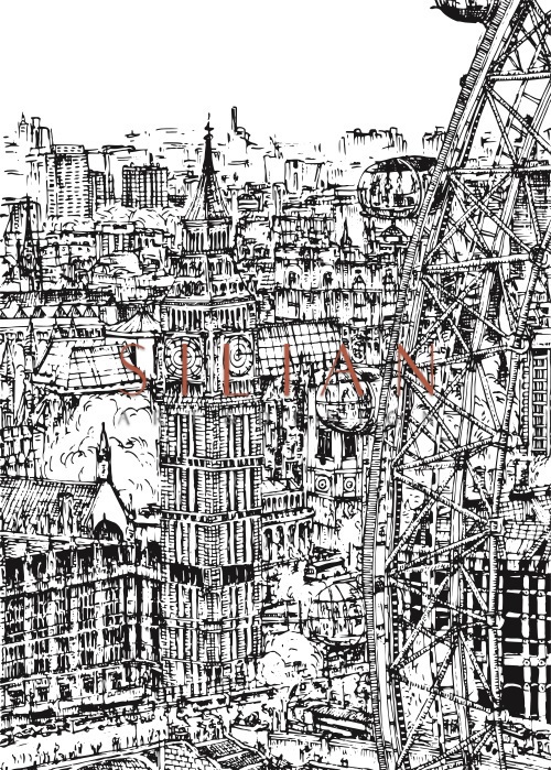 B&W City Scene III