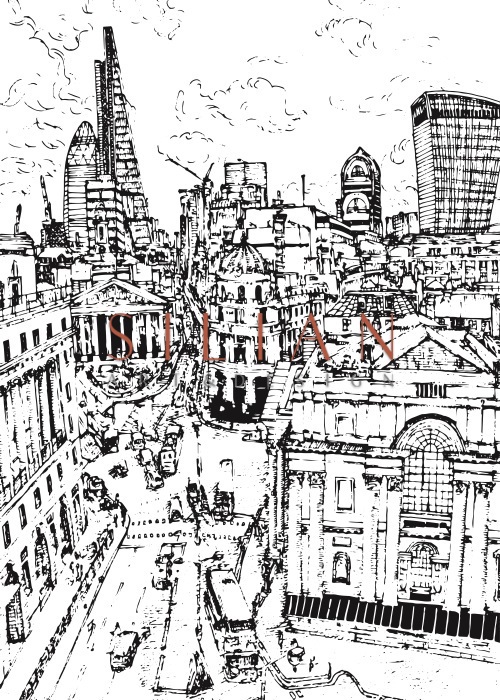 B&W City Scene II