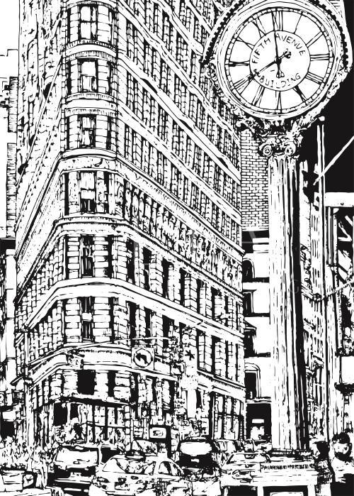 B&W City Scene VI