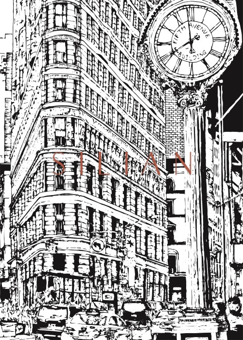 B&W City Scene VI