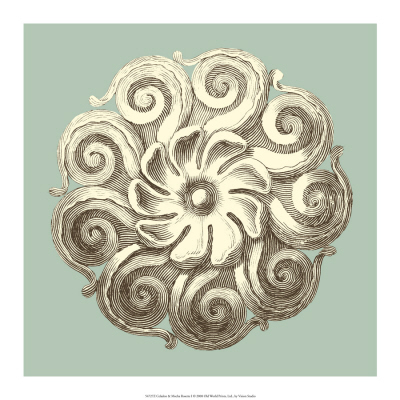 Celadon And Mocha Rosette II