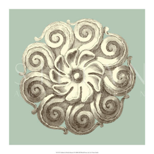 Celadon And Mocha Rosette II