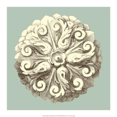 Celadon And Mocha Rosette I