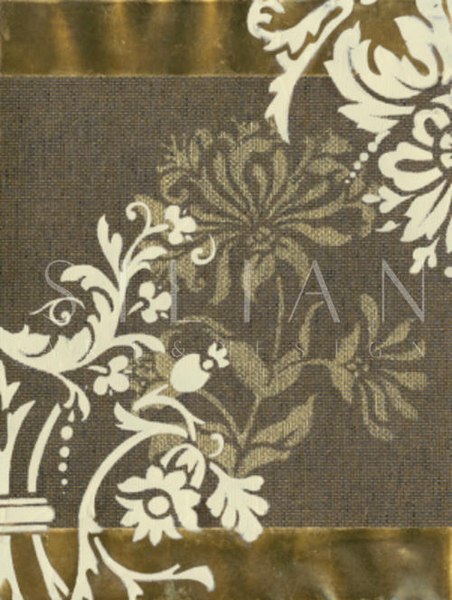 Grass Cloth Floral I