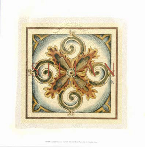 Crackled Cloisonne Tile VI