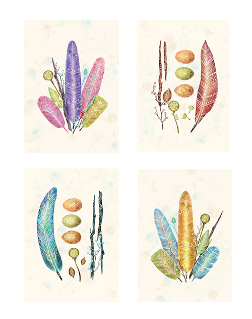 Colored Feathers