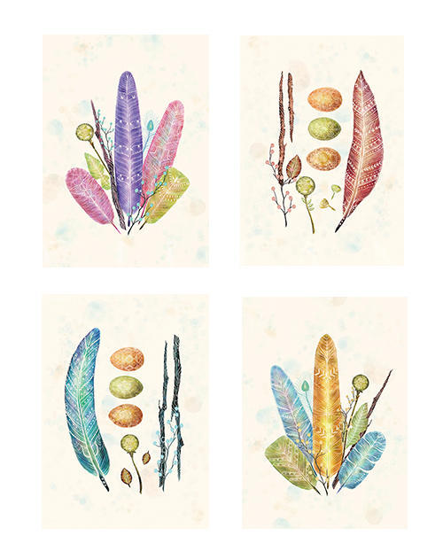 Colored Feathers