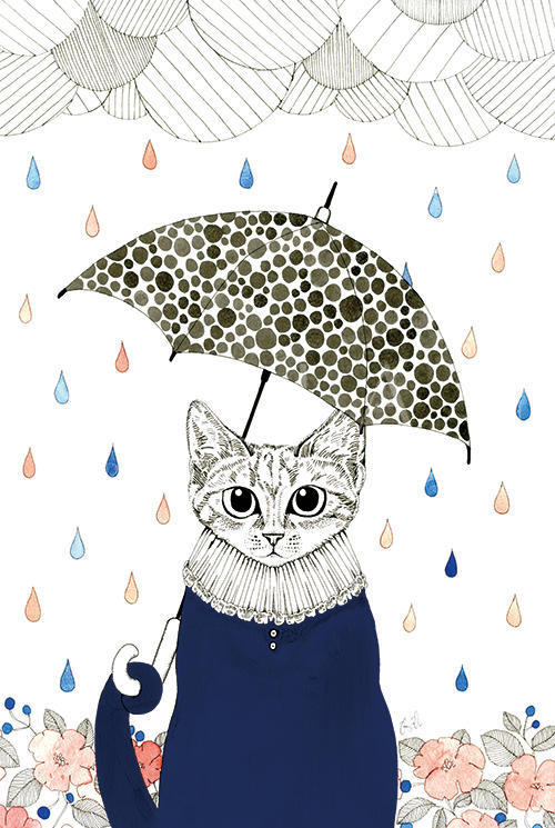 Cat Holding an Umbrella II