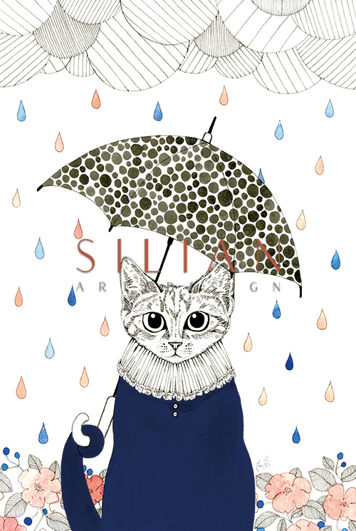 Cat Holding an Umbrella II